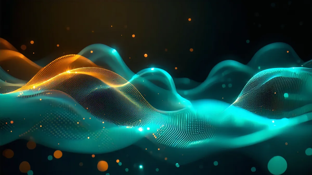 Abstract visualization showing warning signals and intervention metaphor