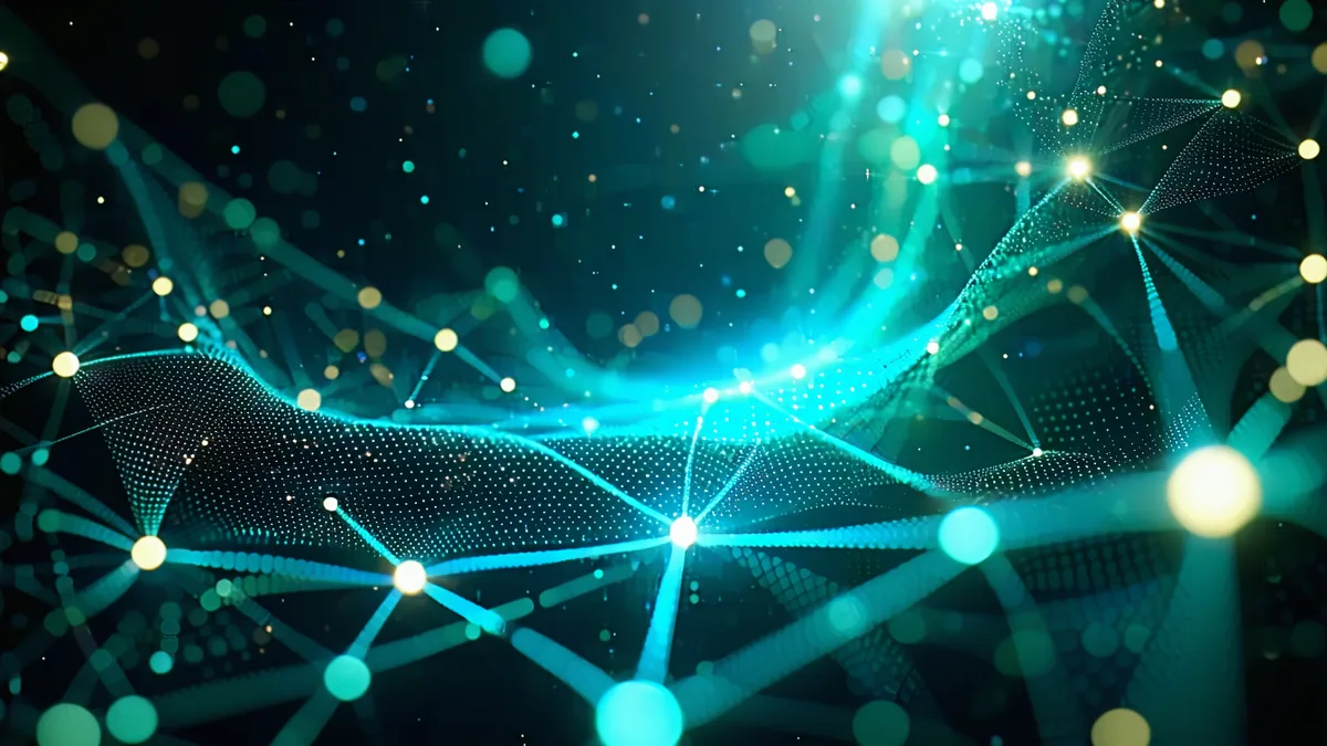 Abstract growth pattern network expanding outward representing community-led growth