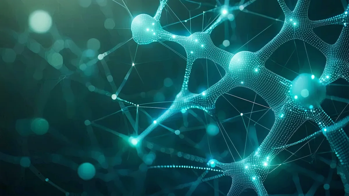 Abstract visualization of GitHub activity signals as glowing network patterns