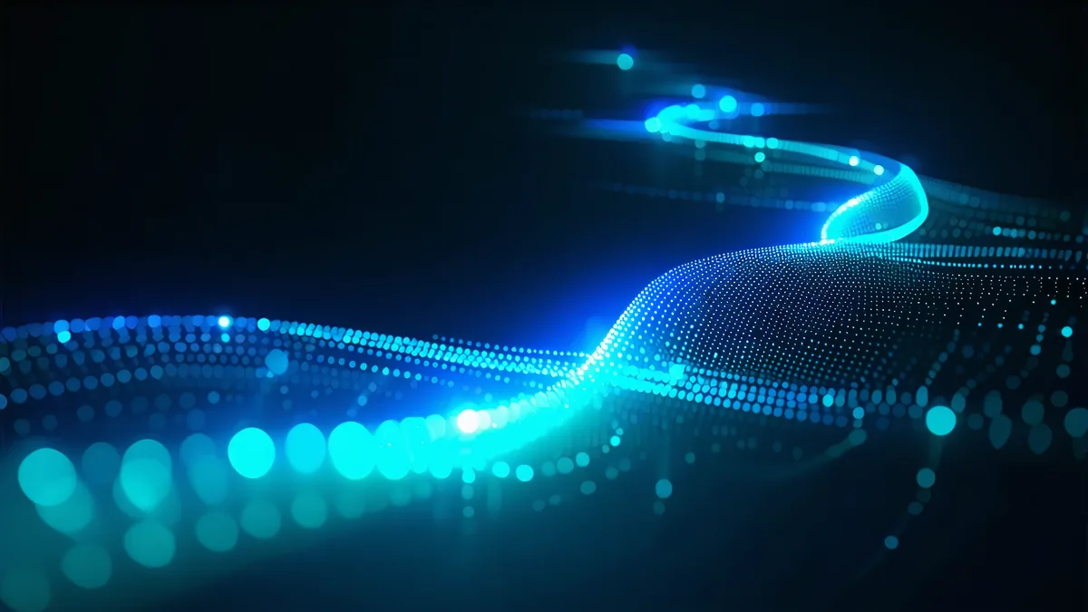 Abstract journey path visualization representing developer onboarding progression