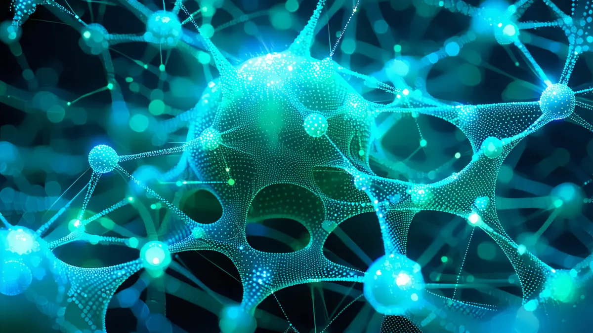Abstract healthy network organism representing open-source ecosystem vitality